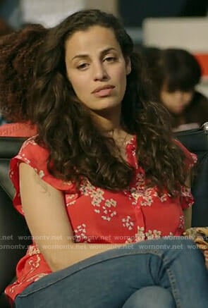 Grace’s red floral blouse on Manifest