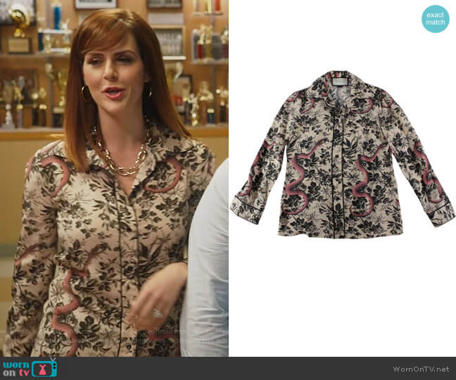 Gucci Herbarium Snake Print Blouse