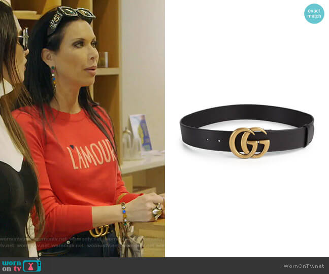 Gucci GG Leather Belt worn by LeeAnne Locken on The Real Housewives of Dallas