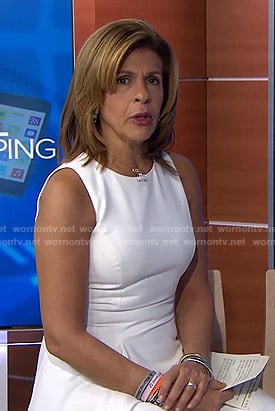 Hoda’s white asymmetrical dress on Today