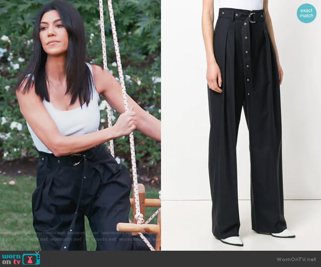 IRO high-waist tailored trousers worn by Kourtney Kardashian on Keeping Up with the Kardashians