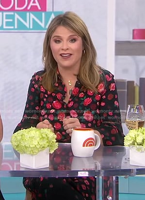 Jenna’s black floral shirtdress on Today