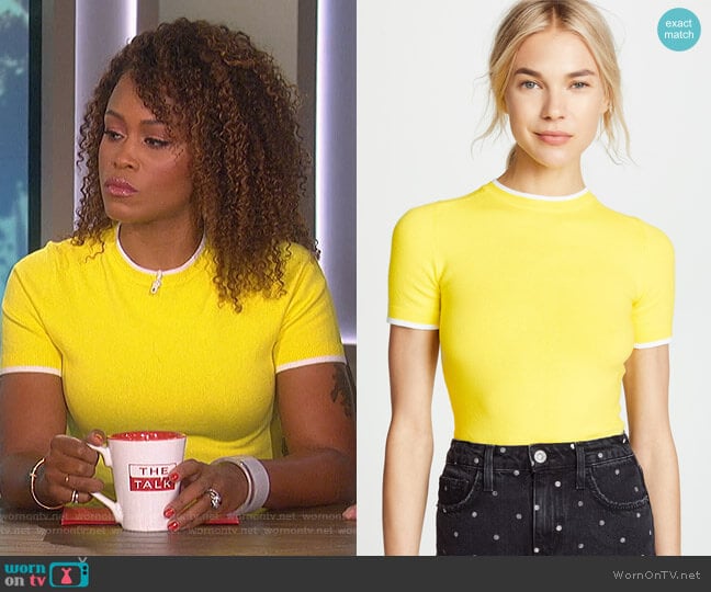 JoosTricot Short Sleeve Sweater worn by Eve on The Talk