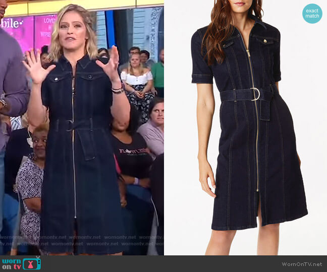 Karen Millen Belted Denim Dress worn by Sara Haines on Good Morning America
