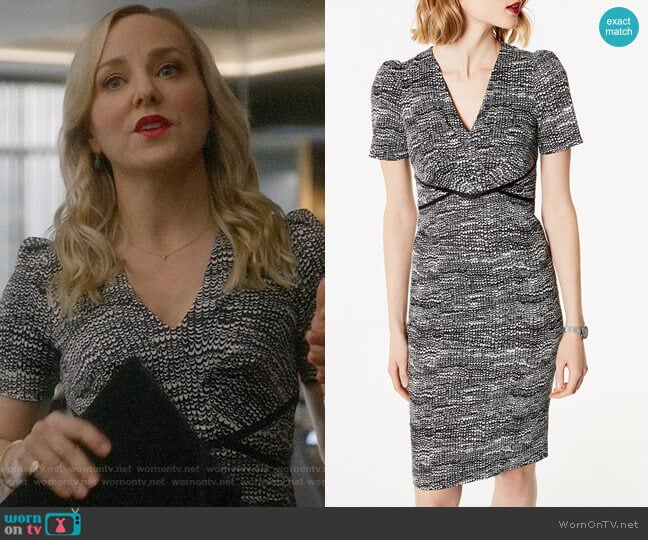 Karen Millen V-neck Pencil Dress worn by Marissa Morgan (Geneva Carr) on Bull