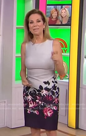 Kathie’s grey floral print dress on Today