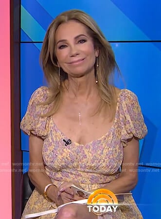 Kathie’s yellow floral chiffon dress on Today