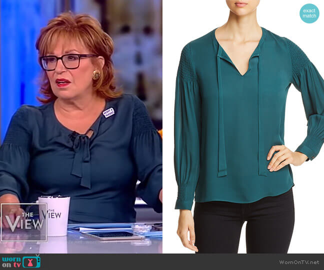 Kobi Halperin Julee Silk Tie Neck Blouse worn by Joy Behar on The View