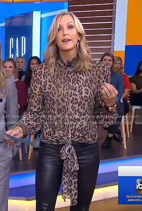 Lara’s leopard tie waist blouse on Good Morning America
