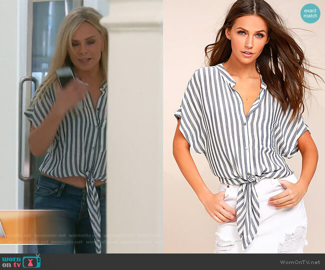 Lulus Newport Beach Striped Top worn by Tamra Judge on The Real Housewives of Orange County
