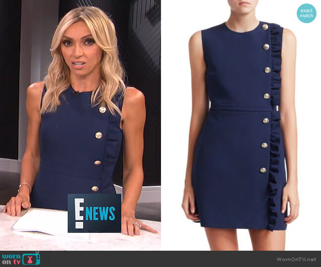 MSGM Crepe Side Ruffle Mini Dress worn by Giuliana Rancic on E! News