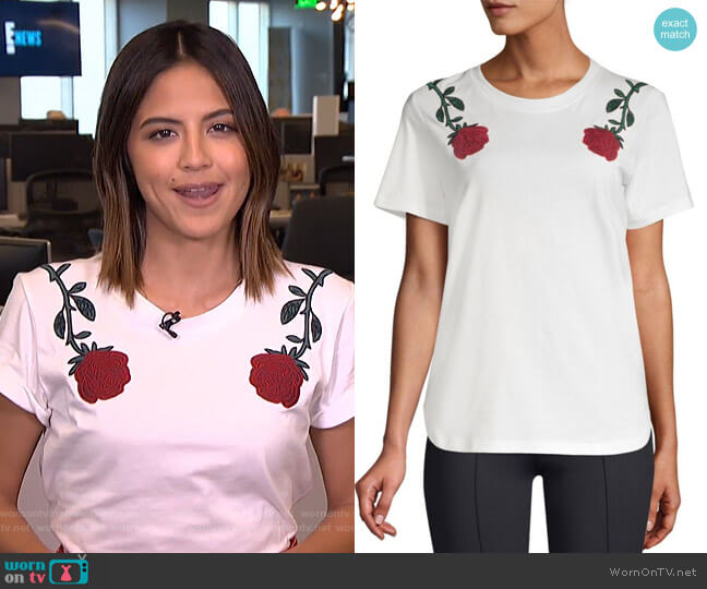 Maje Rose Embroidery Tee worn by Erin Lim on E! News