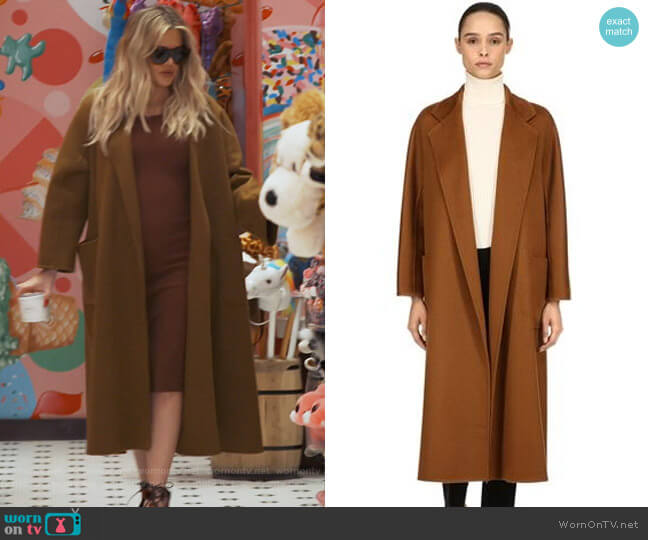 Max Mara Labbro Coat worn by Khloe Kardashian on Keeping Up with the Kardashians