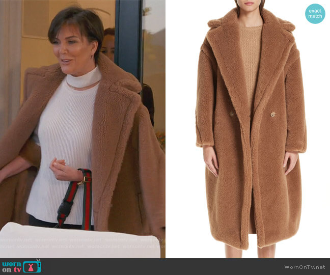 Max Mara Teddy Bear Icon Faux Fur Coat worn by Kris Jenner on Keeping Up with the Kardashians