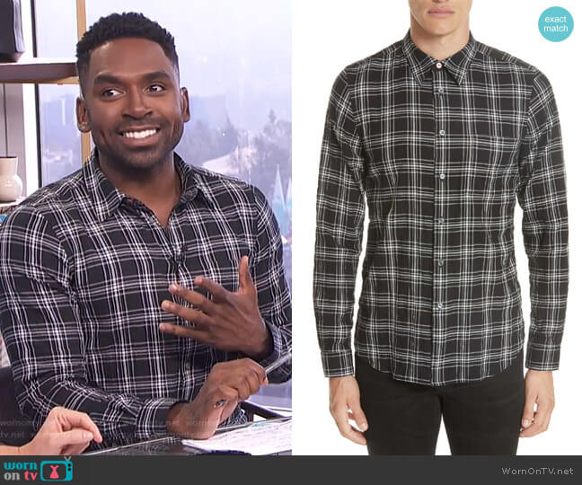 PS Paul Smith Check Sport Shirt worn by Justin Sylvester on E! News