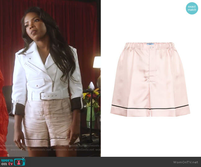 Prada Silk-Satin Shorts worn by Alexandra Crane (Ryan Destiny) on Star