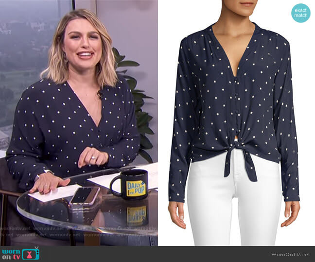Rails Sloane Tie-Front Blouse worn by Carissa Loethen Culiner on E! News