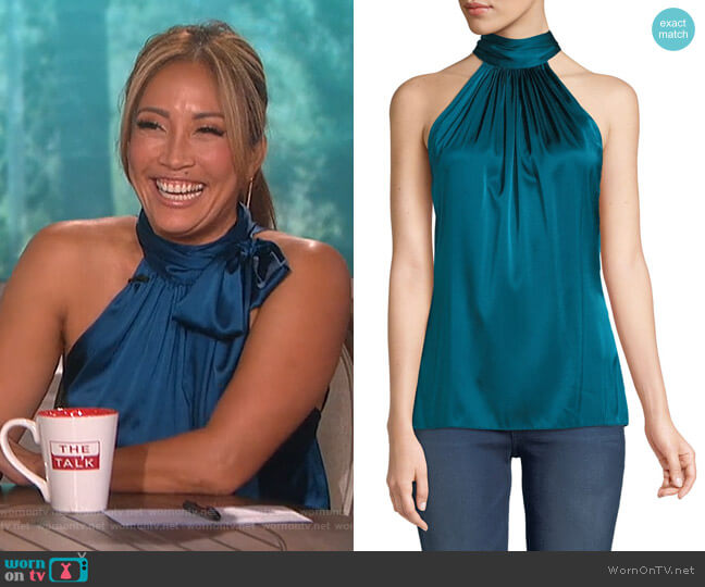Ramy Brook Paige Halter Top worn by Carrie Inaba on The Talk