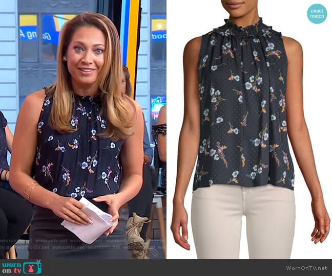 Rebecca Taylor Natalie Top worn by Ginger Zee on Good Morning America