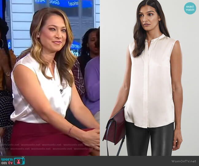 Reiss Lila Blouse worn by Ginger Zee on Good Morning America