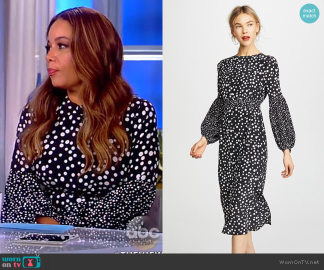 Rixo London Anna Polka-Dot Dress worn by Sunny Hostin on The View