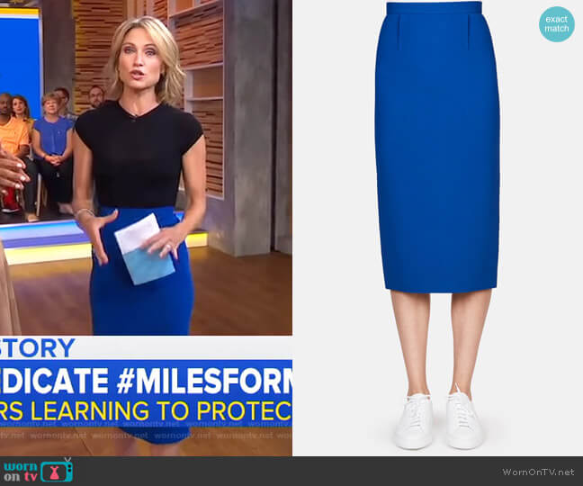 Roland Mouret Arreton Skirt worn by Amy Robach on Good Morning America