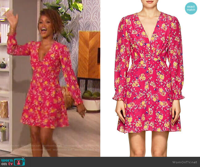 Saloni Eve Floral Silk Minidress worn by Eve on The Talk