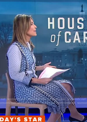 Savannah’s blue floral embroidered dress on Today