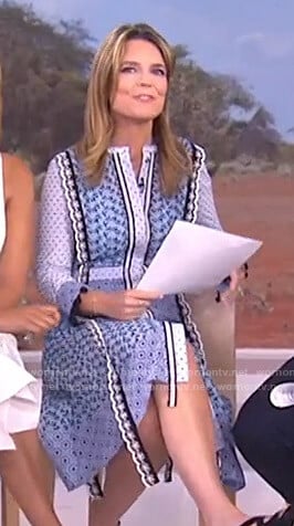 Savannah’s blue floral embroidered dress on Today