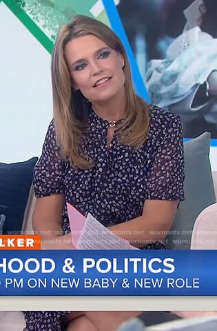 Savannah’s purple floral dress with ring detail on Today