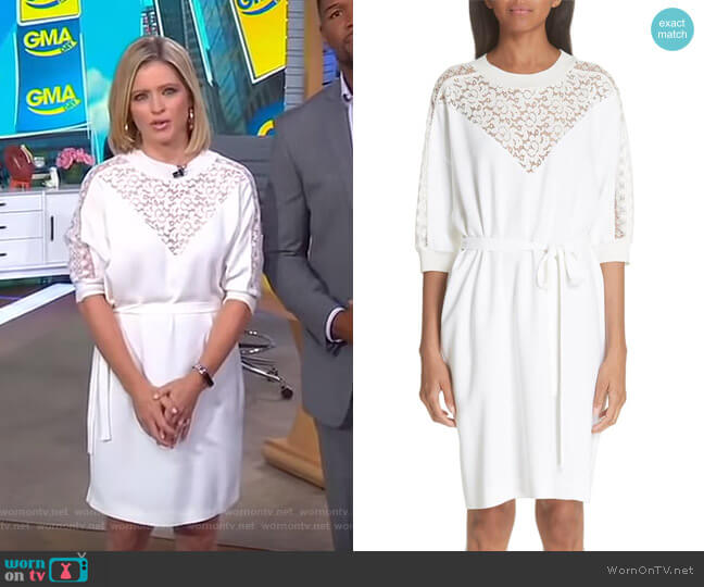 Stella McCartney Lace Front Dress worn by Sara Haines on Good Morning America