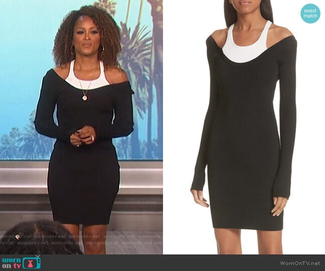 T by Alexander Wang Layered Racerback Sweater Dress worn by Eve on The Talk