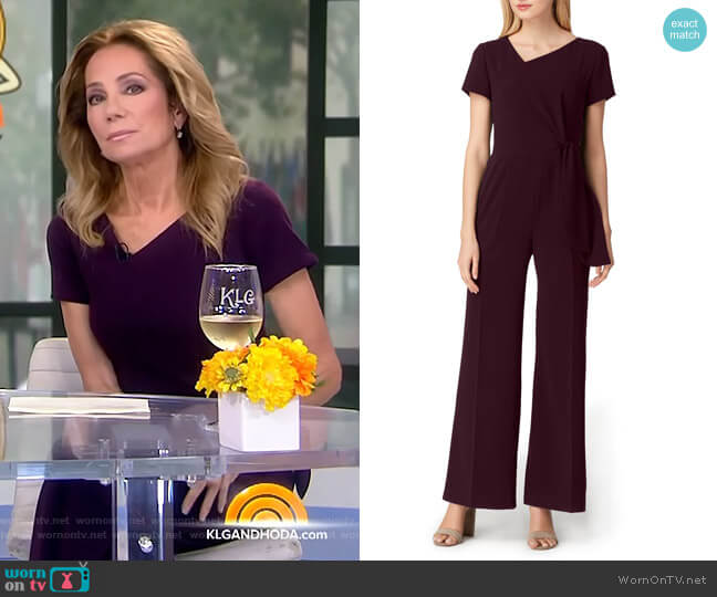 Tahari ASL Tie Waist Crepe Jumpsuit worn by Kathie Lee Gifford on Today