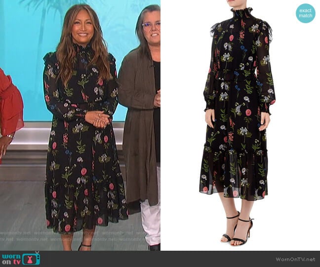 Ted Baker Simarra Florence Midi Dress worn by Carrie Inaba on The Talk
