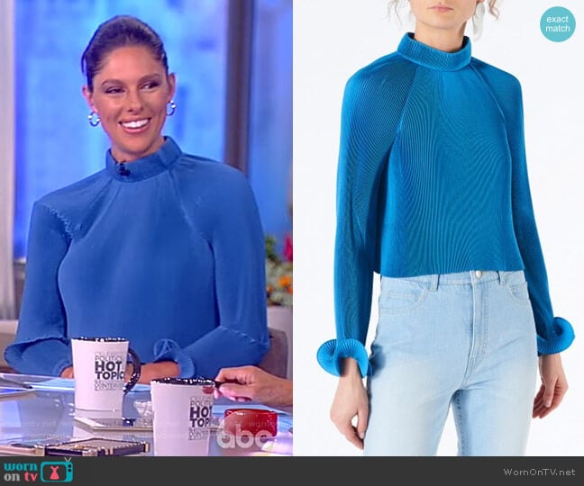 Tibi Pleated Cropped Top worn by Abby Huntsman on The View