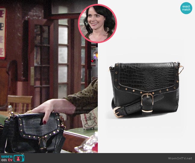 Topshop Romeo Crocodile Effect Cross Body Bag worn by Tessa Porter (Cait Fairbanks) on The Young and the Restless