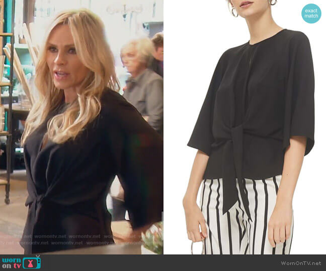 Topshop Slouchy Knot Front Blouse worn by Tamra Judge on The Real Housewives of Orange County