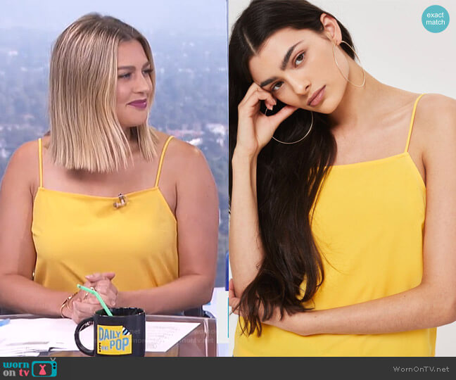 Topshop Yellow Square Neck Cami worn by Carissa Loethen Culiner on E! News