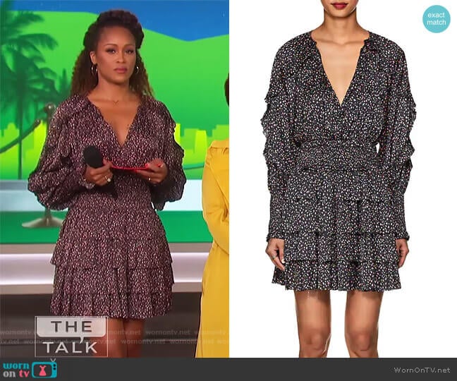 Ulla Johnson Soraya Floral Tiered Minidress worn by Eve on The Talk