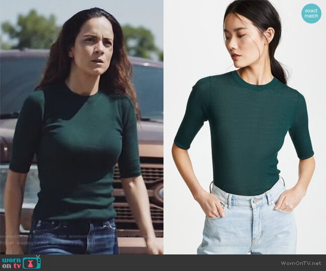 Vince Ribbed Sweater Tee worn by Teresa Mendoza (Alice Braga) on Queen of the South