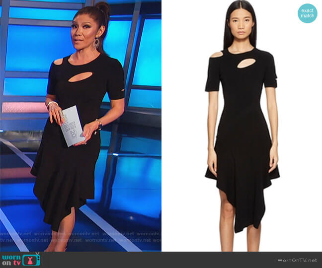 Yigal Azrouël Cutout Asymmetrical Dress worn by Julie Chen on Big Brother
