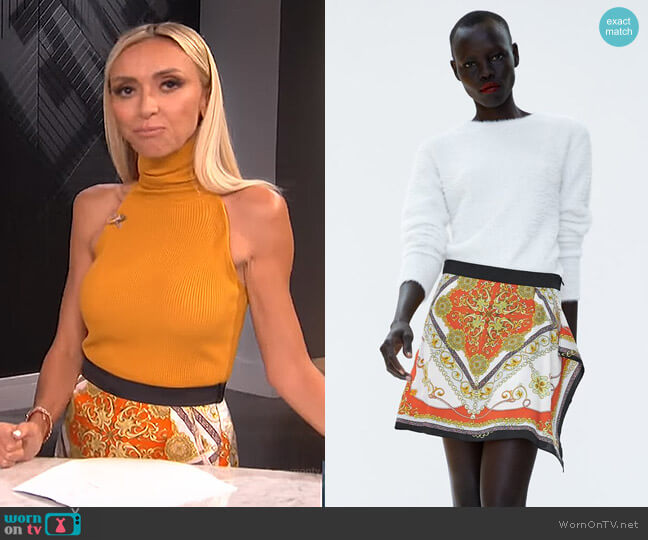 Zara Skort with Chain Print worn by Giuliana Rancic on E! News