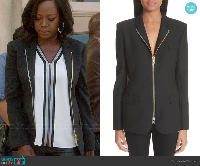Alexander Wang Zip Front Blazer worn by Annalise Keating (Viola Davis) on How to Get Away with Murder