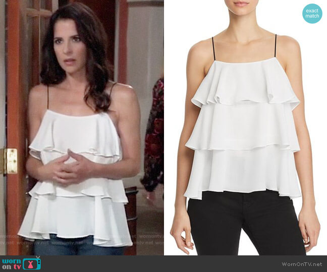 Aqua Tiered Camisole worn by Sam McCall (Kelly Monaco) on General Hospital