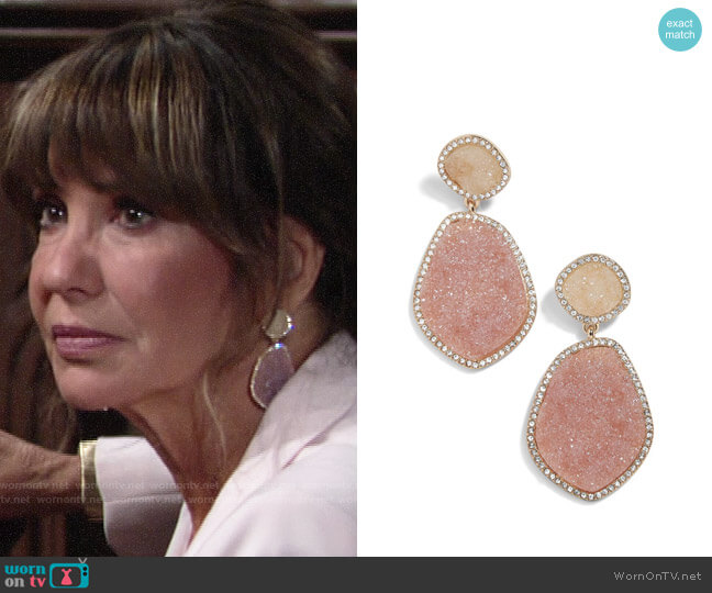 Baublebar Vina Drop Earrings worn by Jill Abbott (Jess Walton) on The Young and the Restless
