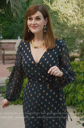 Nancy’s polka dot jumpsuit on American Housewife