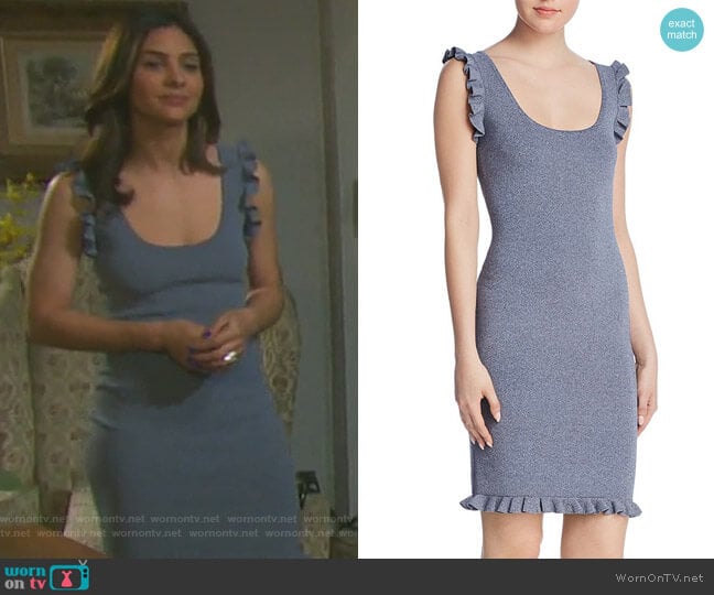 C/Meo Collective Incompatible Ruffled Knit Dress worn by Gabi Hernandez (Camila Banus) on Days of our Lives