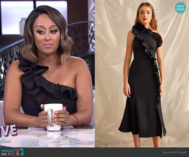 C/Meo Collective You or Me Midi Dress worn by Tamera Mowry on The Real