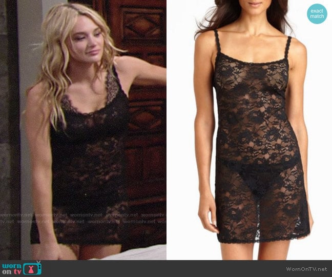 Cosabella Never Say Never Foxie Lace Chemise worn by Summer Newman (Hunter King) on The Young and the Restless