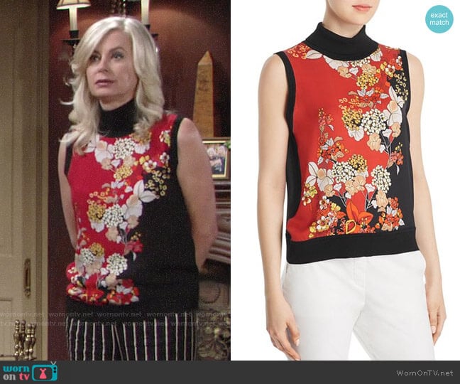 Elie Tahari Abigail Top worn by Ashley Abbott (Eileen Davidson) on The Young and the Restless